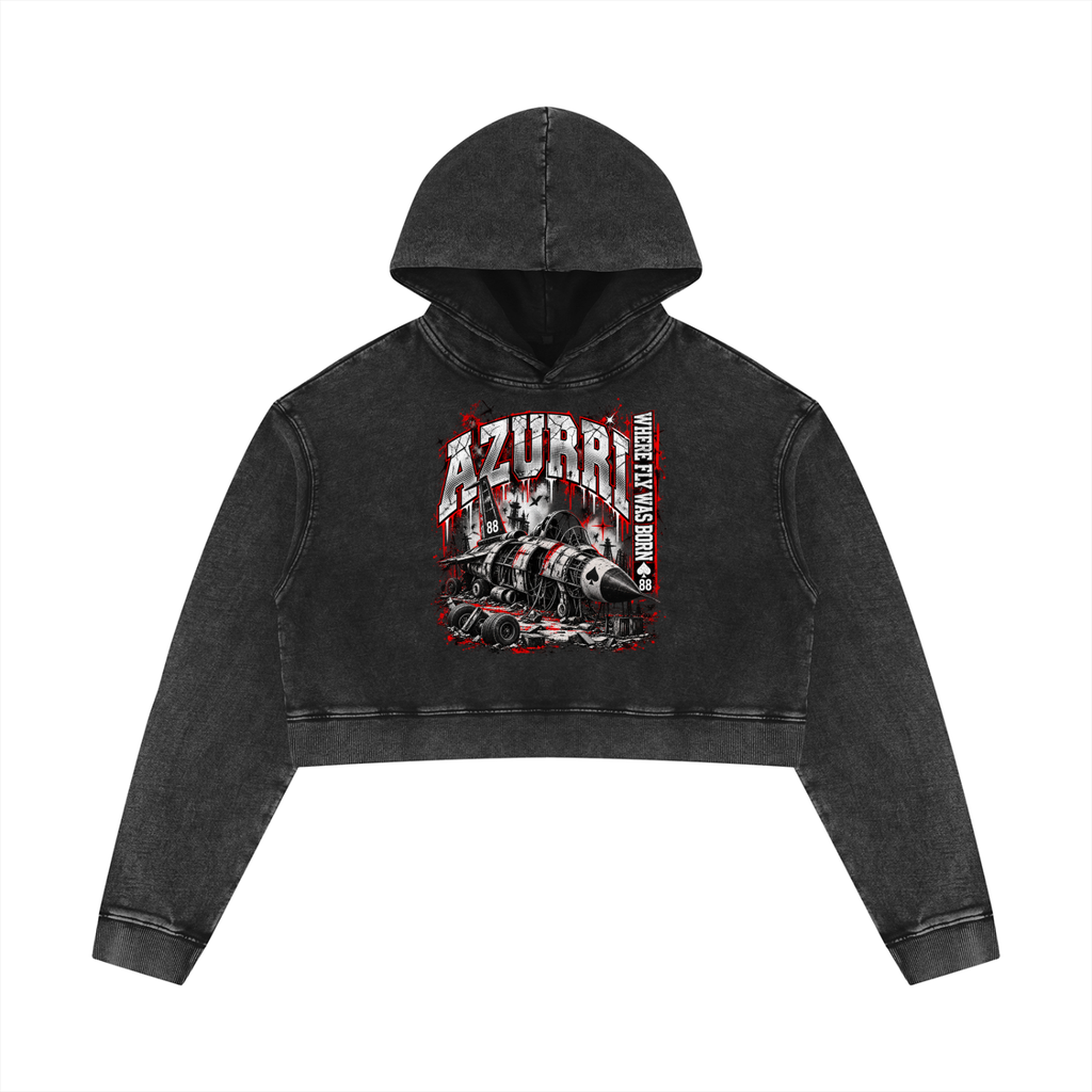 Azurri Women’s Falling Plane Crop Hoodie