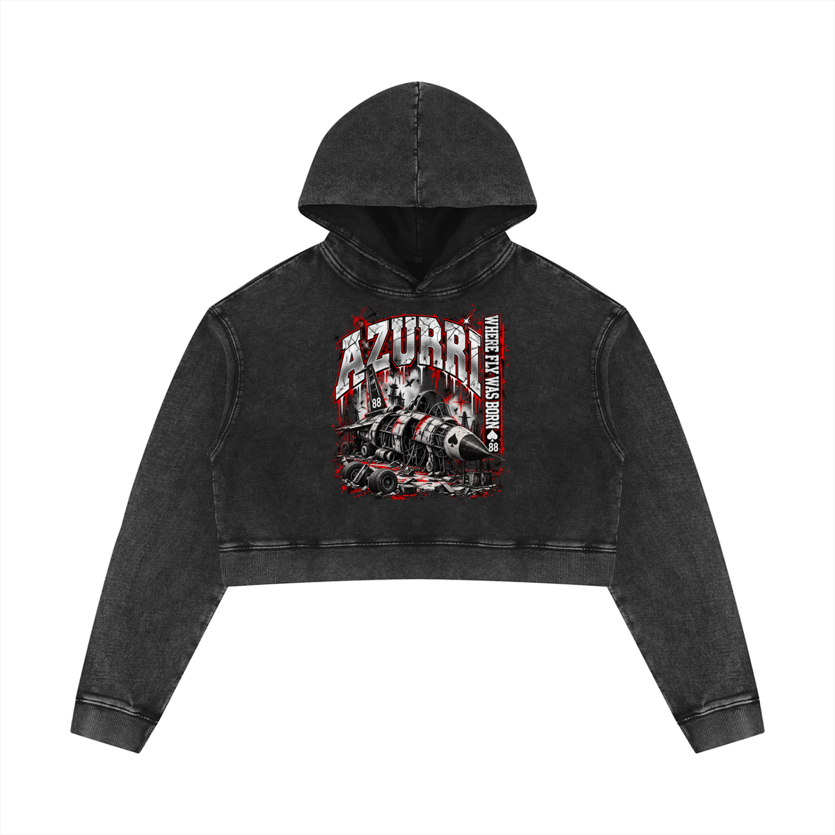 Azurri Women’s Falling Plane Crop Hoodie