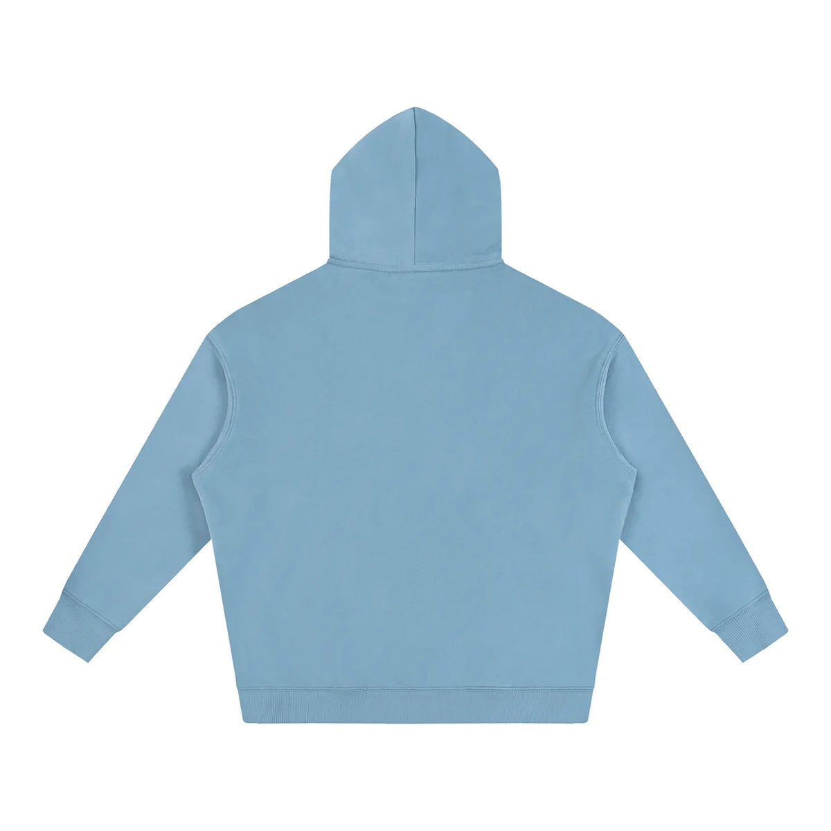Back view of the light blue AZURRI ICE ATTACK HOODIE showcasing its soft material and hood design by ODMPOD.