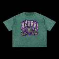 Distinctive green oversized Azurri Jesus Shuttlesworth T-Shirt featuring bold graphic print by ODMPOD.