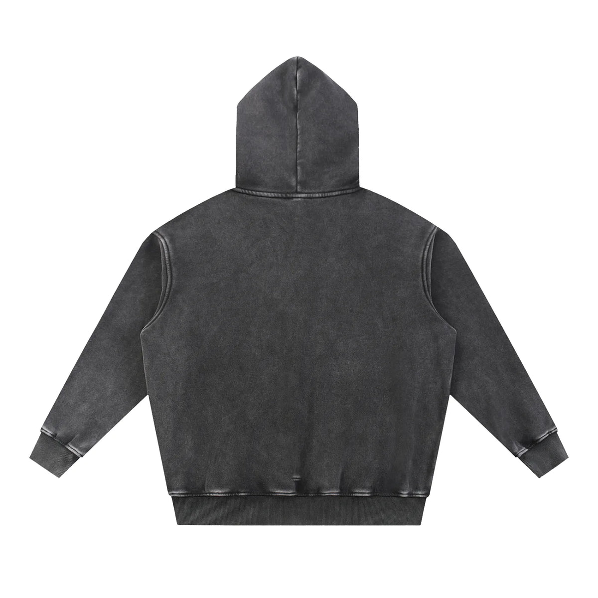 Distressed gray fabric of the AZURRI PASSPORT CLUB HOODIE highlights its casual, stylish hooded design by ODMPOD.